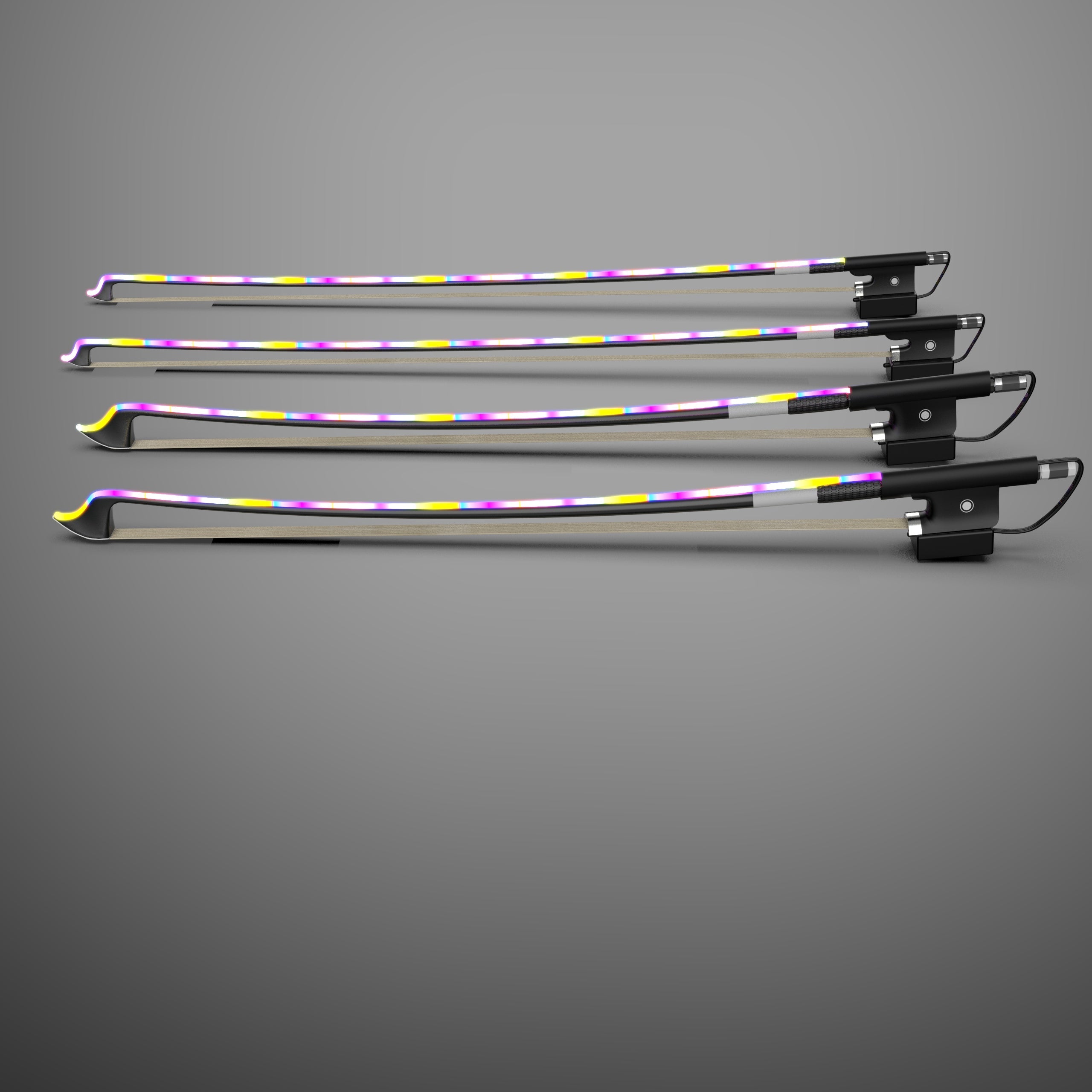 [2.0]YOOLIM DESIGN Multi-coloured LED Light Bow Carbon Fiber Bow Rechargeable Battery Type-c Input Exciting Lighting Effects For Violin Viola Cello Double bass