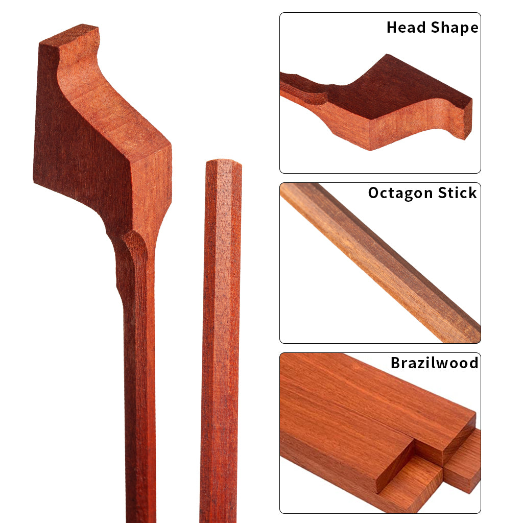 NAOMI Unfinished Selected Brazilwood 4/4 3/4 1/2 1/4 1/8 Double Bass Bow Stick