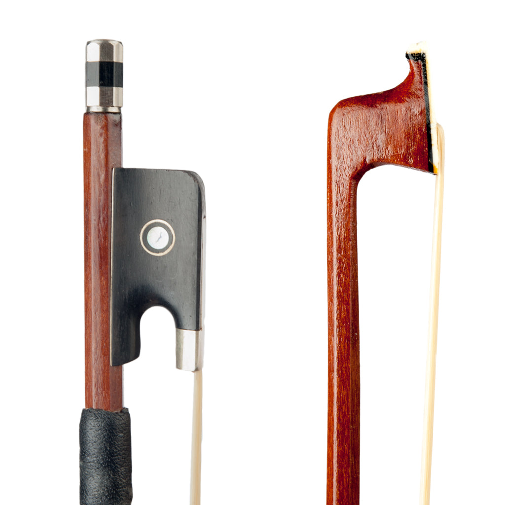 NAOMI 15'' 16'' Viola Bow Brazilwood Octagonal Stick Genuine White Mongolian Horse Hair Plastic Wrap Ebony Frog