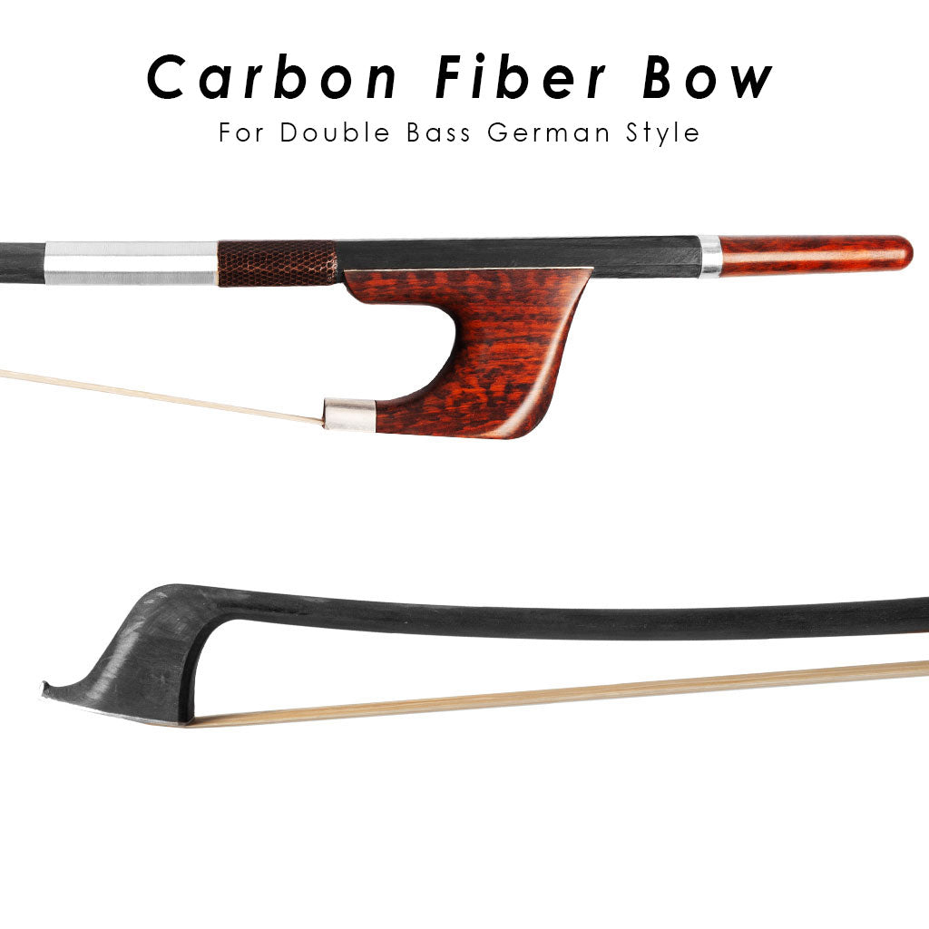 Handcrafted MASTER Series 4/4 German Double Bass Bow Pure Carbon Fiber Silver Tip Humidity Resistant