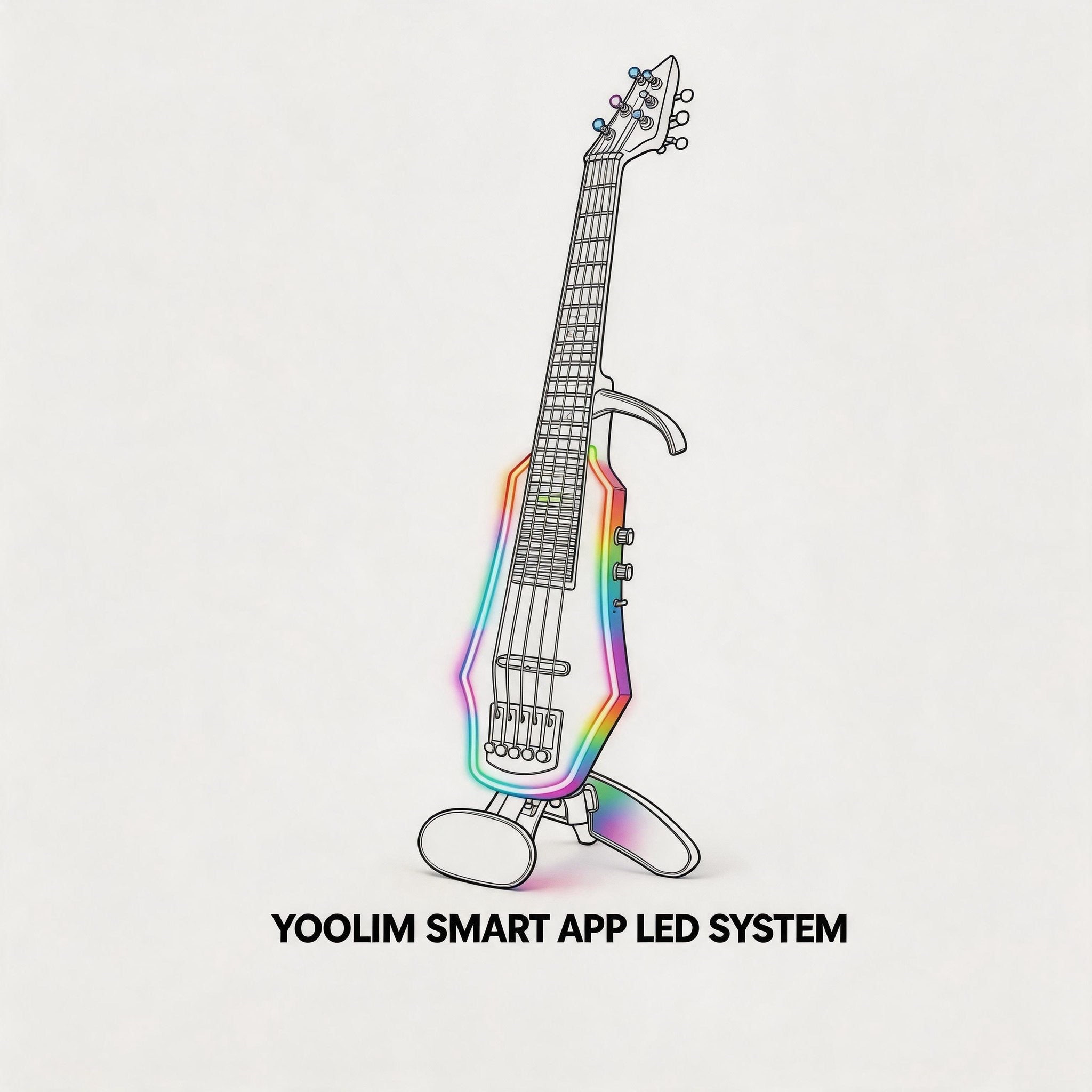 Yoolim Designed LED Violin Smart LED System With APP Control Type C Recharge Battery PRO 3.0  Build KIT For NS Electric Violin