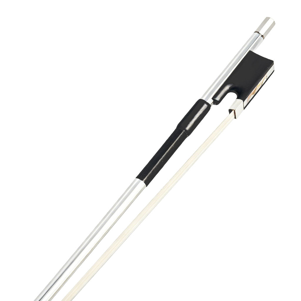 Silver Plated Stick Carbon Fiber Violin Bow 4/4 Full Size Solid Ebony Frog Natural Horse Hair Balanced Playability for Students & Professionals