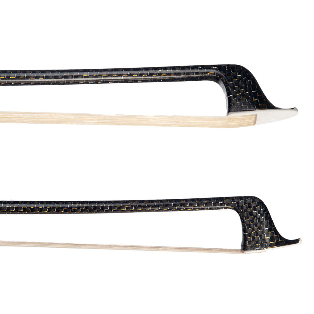 NAOMI 4/4 Cello Bow Golden Silk Braided Carbon Fiber Stick Round Stick
