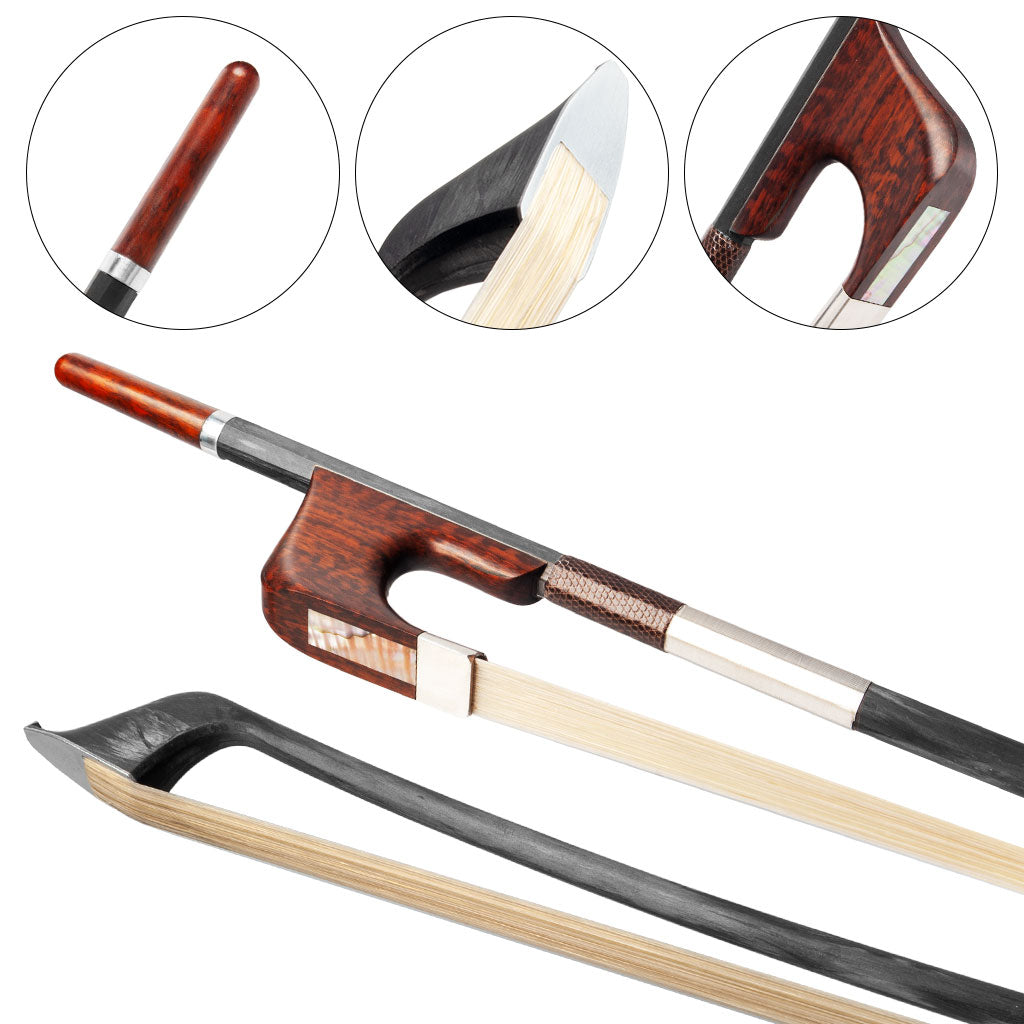 Handcrafted MASTER Series 4/4 German Double Bass Bow Pure Carbon Fiber Silver Tip Humidity Resistant
