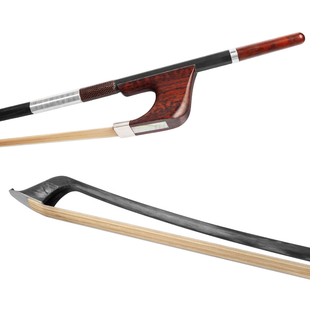 Handcrafted MASTER Series 4/4 German Double Bass Bow Pure Carbon Fiber Silver Tip Humidity Resistant