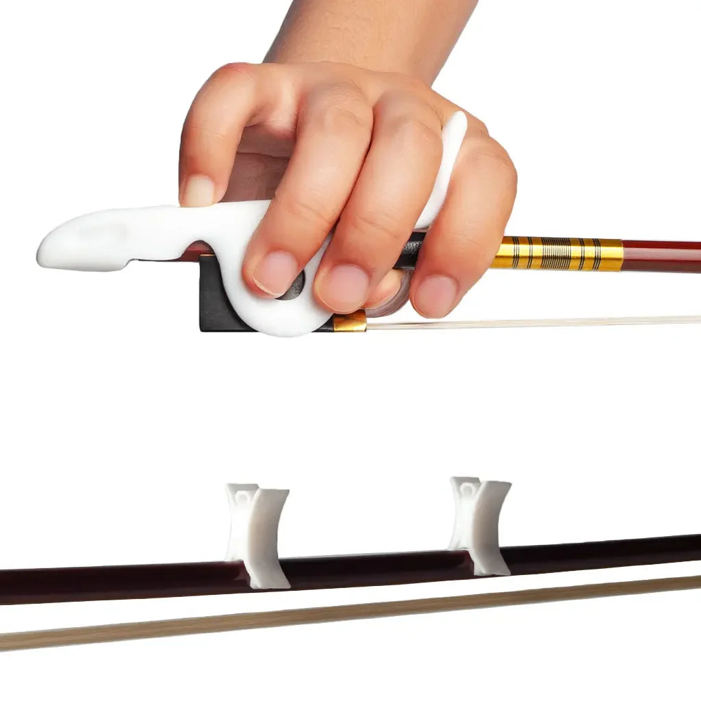 Bowpet Violin Bow Grip Correcting Universal 1/8-4/4 Violin Hold Bow Posture Corrector Beginner Fingers Plus 2 Bow Stoppers SET