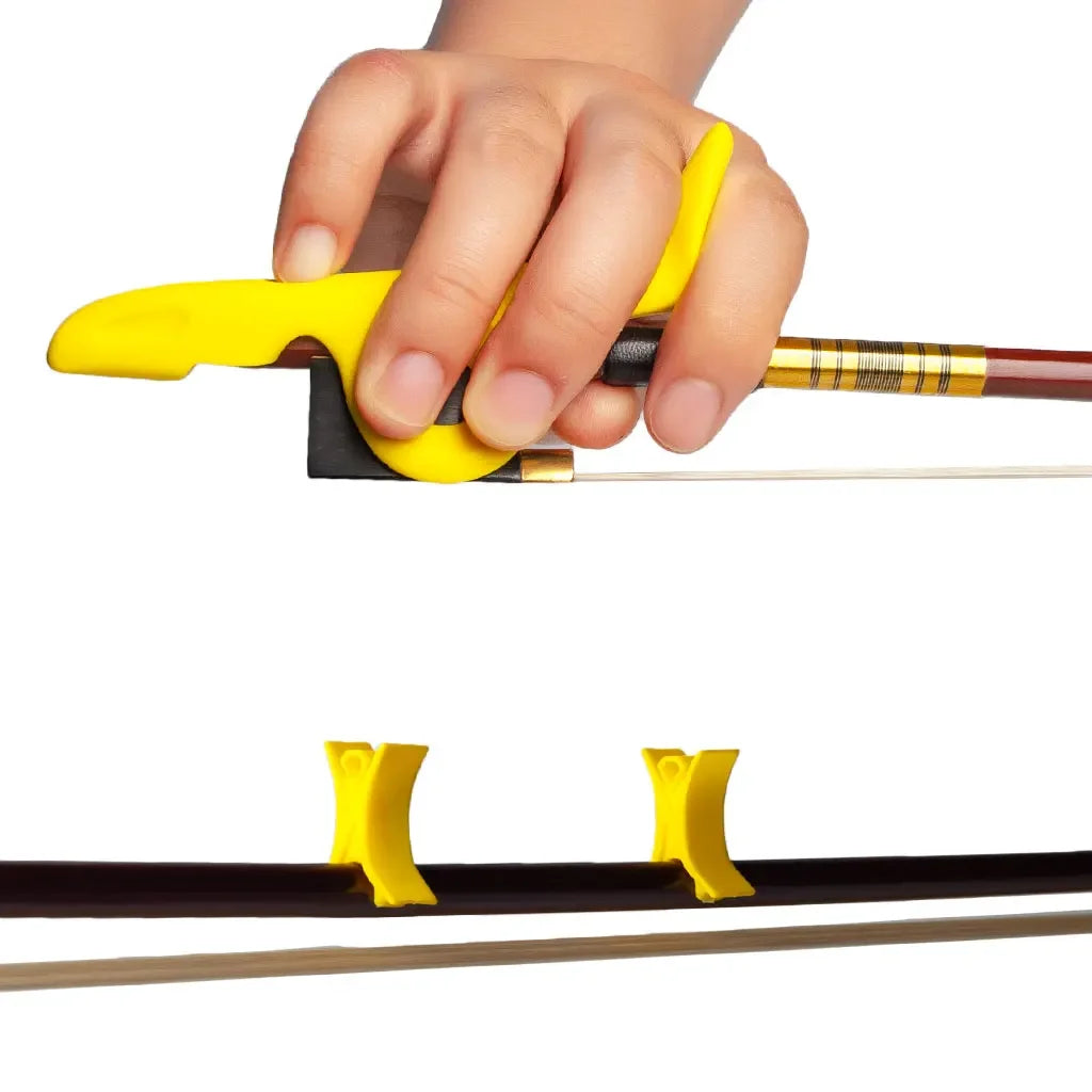 Bowpet Violin Bow Grip Correcting Universal 1/8-4/4 Violin Hold Bow Posture Corrector Beginner Fingers Plus 2 Bow Stoppers SET