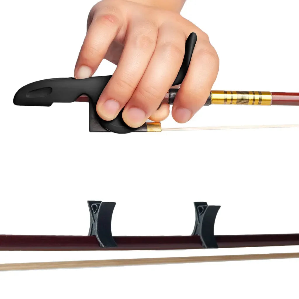 Bowpet Violin Bow Grip Correcting Universal 1/8-4/4 Violin Hold Bow Posture Corrector Beginner Fingers Plus 2 Bow Stoppers SET
