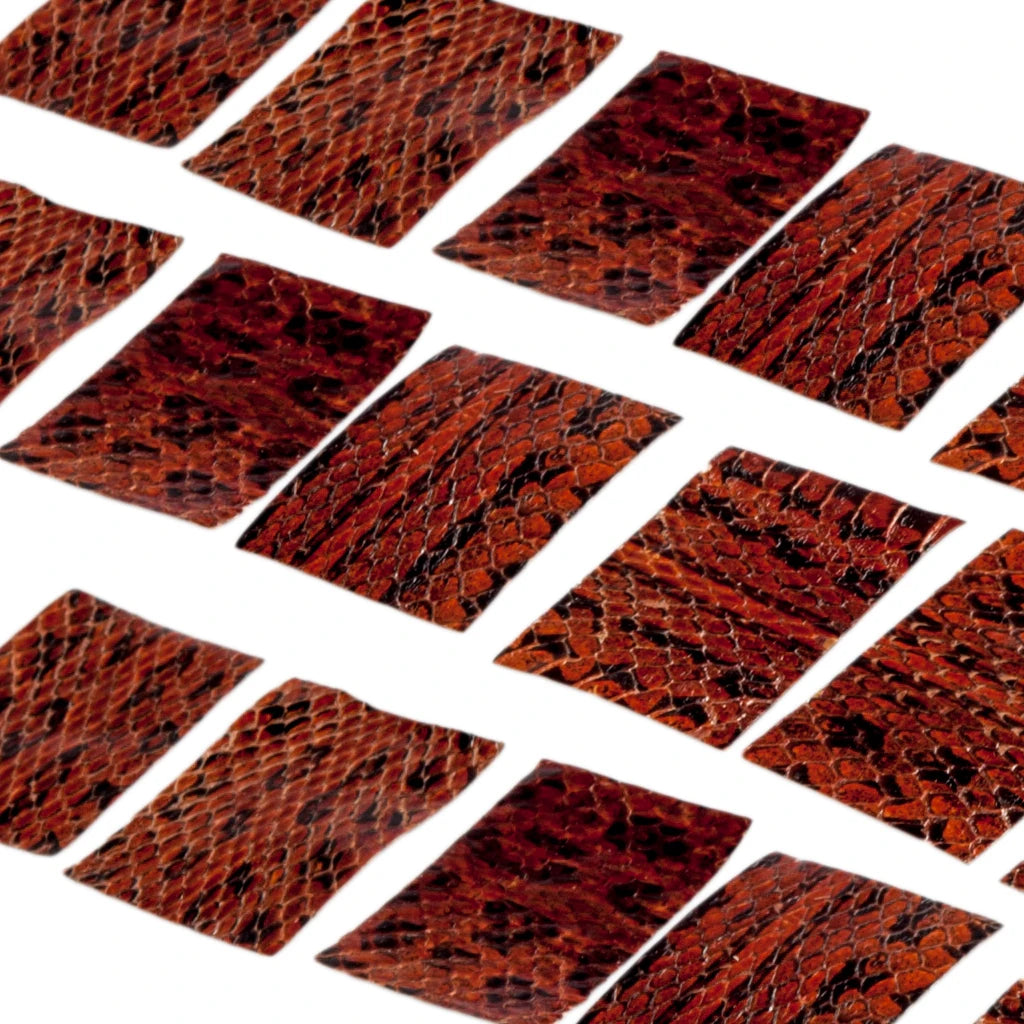 NAOMI 10 PCS New Bow Skin Snake  Leather for Wrapping Violin Frog 2.5x3.5cm