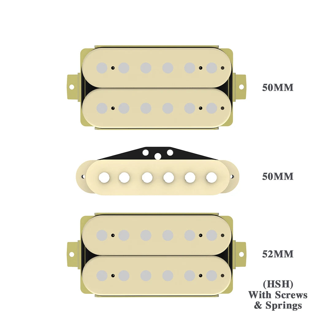 NAOMI Double Coil Humbucker/Single Coil/Dual Coil Pickup HSH Set 50mm/50mm/52mm Neck/Middle/Bridge For ST Electric Guitar