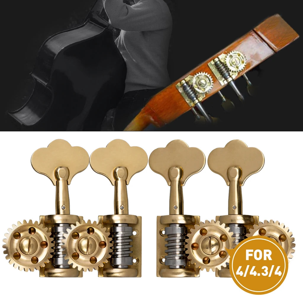 NAOMI 4PCS/1 Set German Style 3/4 4/4 Double Bass Tuners Single Machine Head Deluxe Upright Bass Head