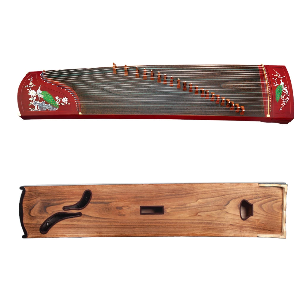 NAOMI Standard 21-String Guzheng Peacock Carved Rosy Sandalwood Chinese Zither Koto Professional Cutlers W/ Precise Workmanship