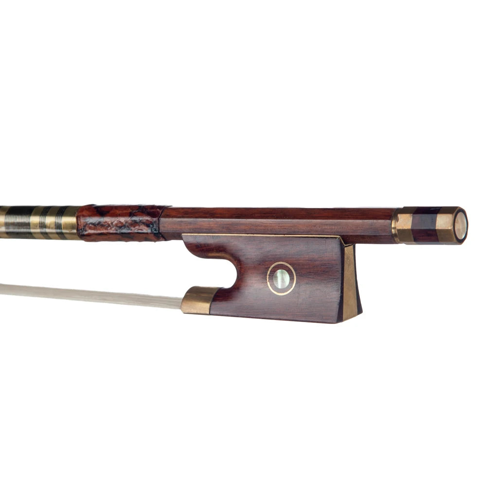 NAOMI Master Full Size 4/4 Violin/Fiddle Bow Pernambuco Level Snakewood Frog