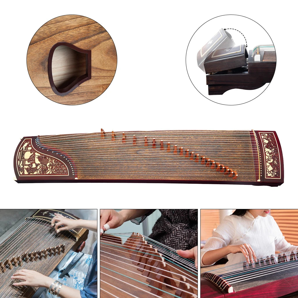 NAOMI Paulownia Wood Soundboard +Rosy Sandalwood Guzheng 21 Strings Standard Chinese Zither Harp Koto