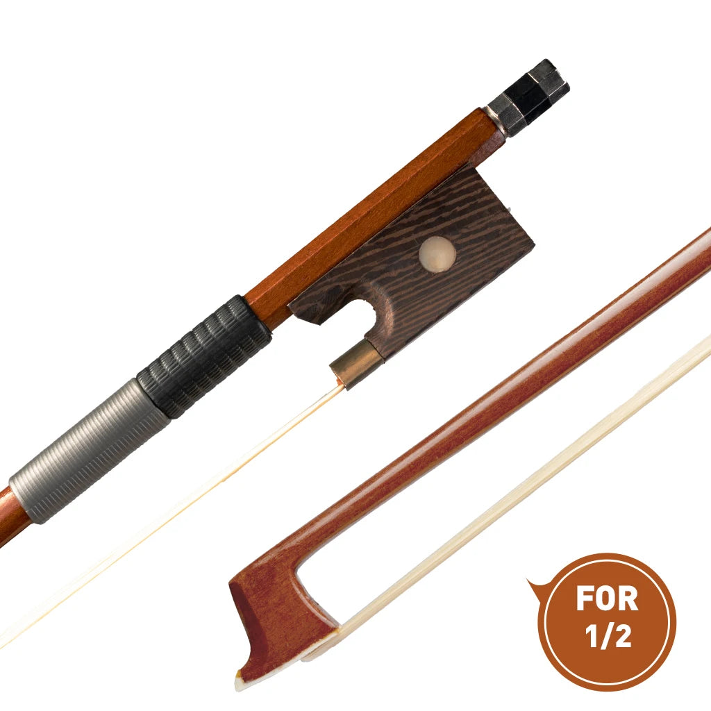 NAOMI 4/4 Size Brazilwood Violin/Fiddle Bow Round Stick W/ Plastic Grip