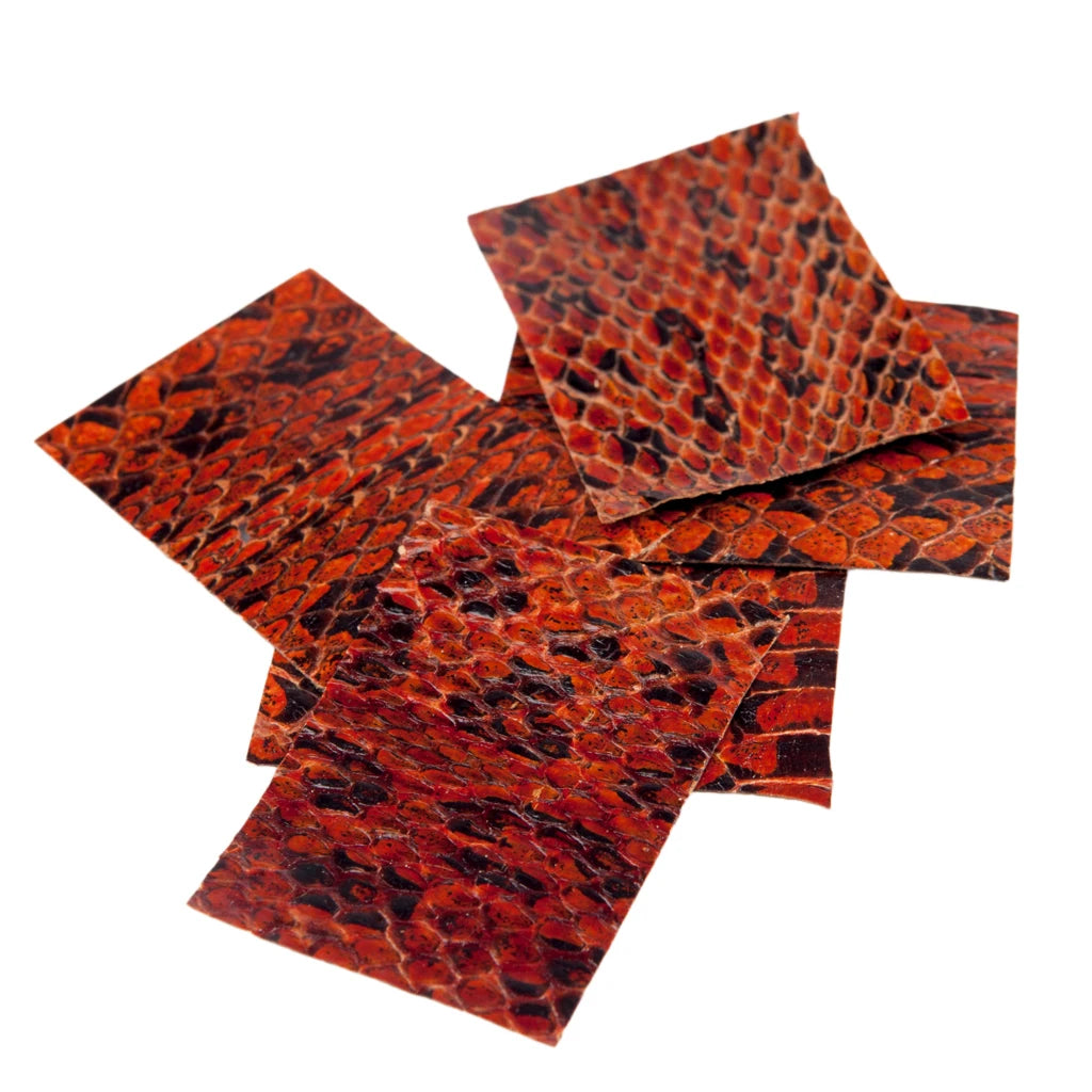 NAOMI 10 PCS New Bow Skin Snake  Leather for Wrapping Violin Frog 2.5x3.5cm