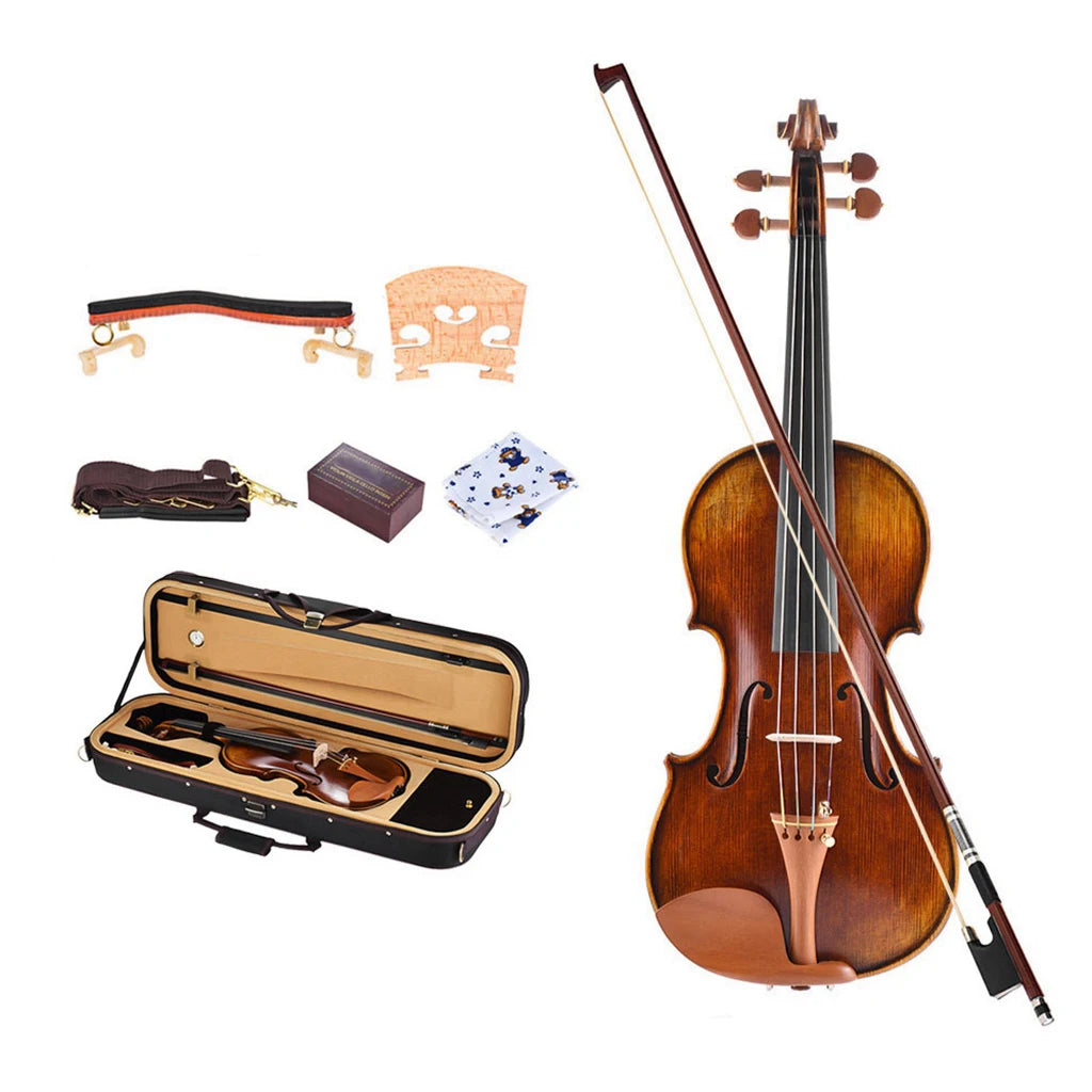 NAOMI Professional Performance Level Violin Stradivarius 1716 Copy 4/4 Handmade Violin Spruce Violino Bow Case Strings
