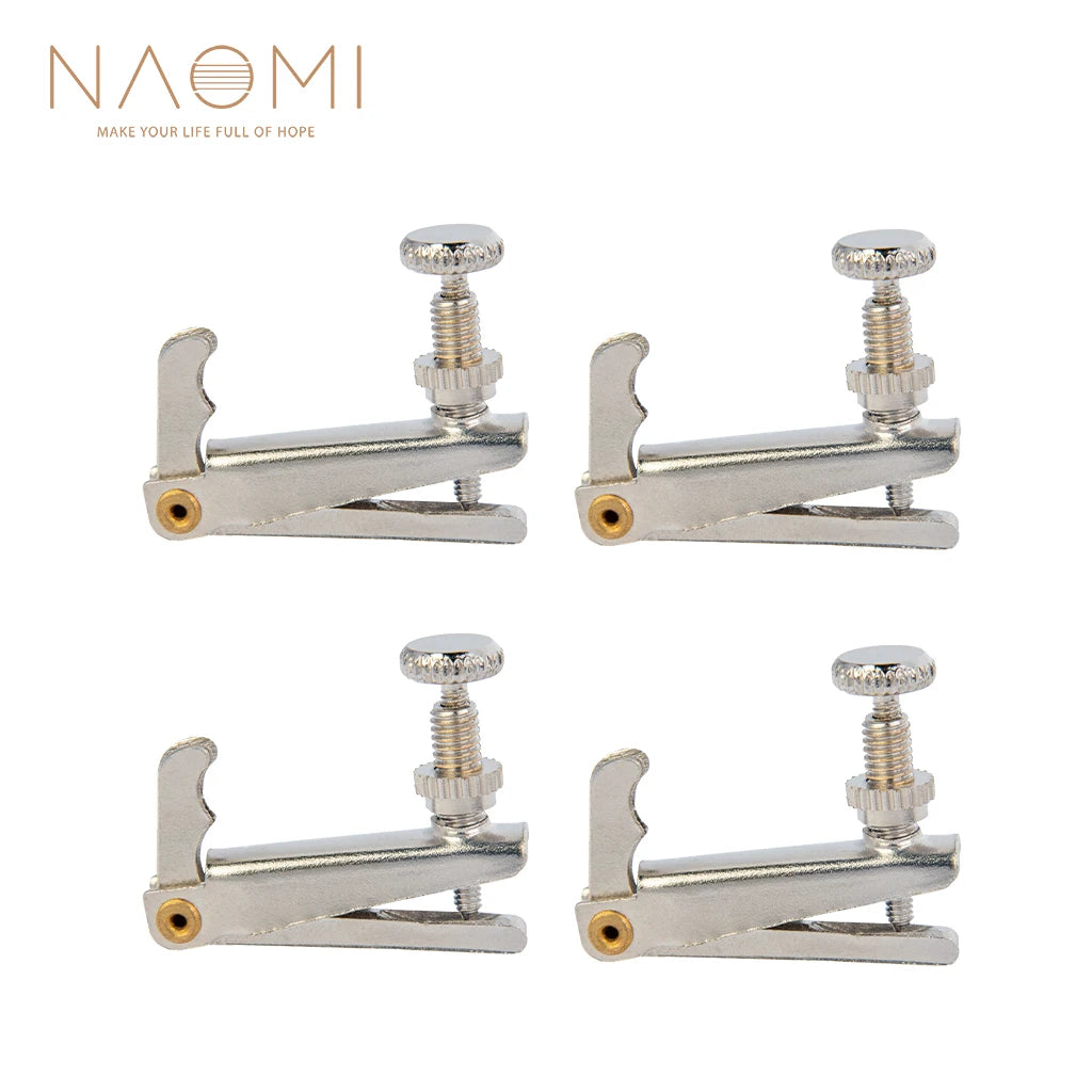 NAOMI 4pcs/1set Viola Fine Tuners Spinner Adjuster Strings Hooks Golden Plated Fit
