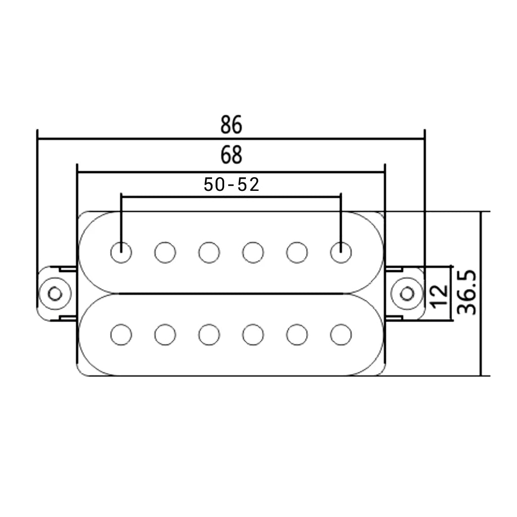 NAOMI 2pcs High Output Ceramic Magnet Humbucker Pickup Neck& Bridge 50/52mm Purple w/ 12 Adjustable Hexagonal Poles Pieces