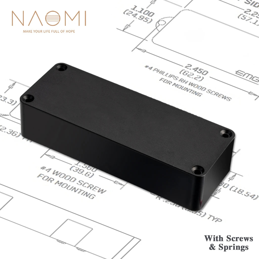 NAOMI Soapbar Style Sealed 4 Holes Bass Pickup Double Coil Humbucker Ceramic Magnet For 5 Stings Electric Bass Guitar