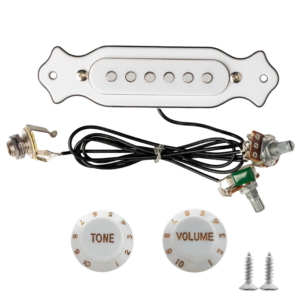 NAOMI Pre-wired Sound Hole Magnetic Pickup 6-String Single Coil Magnetic Harness With Knobs Pots For Electric Cigar Box Guitar