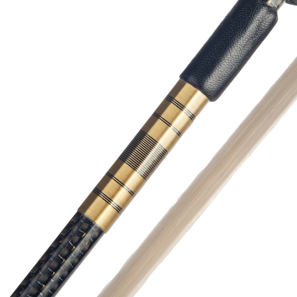 NAOMI 4/4 Cello Bow Golden Silk Braided Carbon Fiber Stick Round Stick