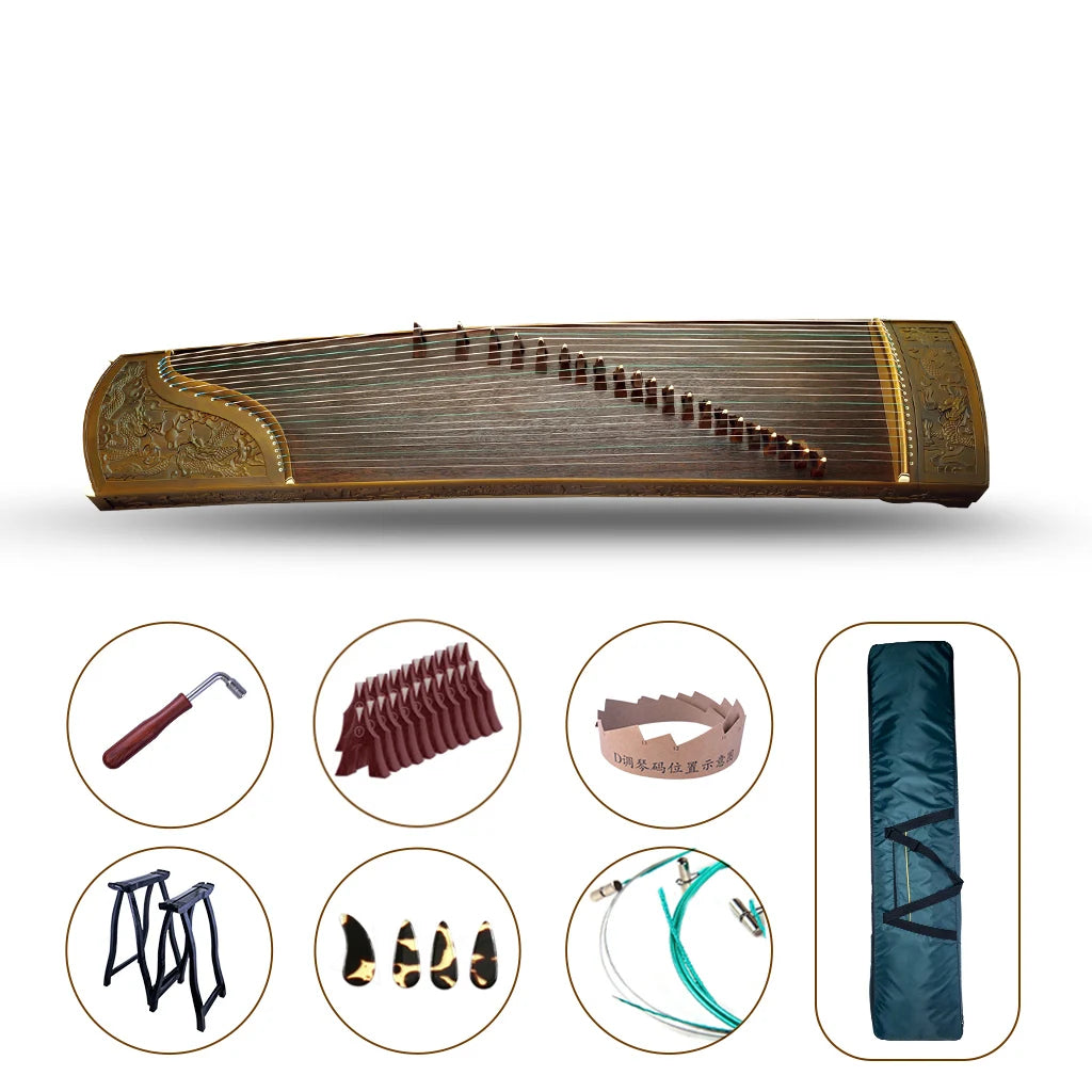 NAOMI Collection Level Nanmu 163cm Guzheng Chinese Koto Dragon Carved Zheng Precise Workmanship Ancient And Elegant Instrument