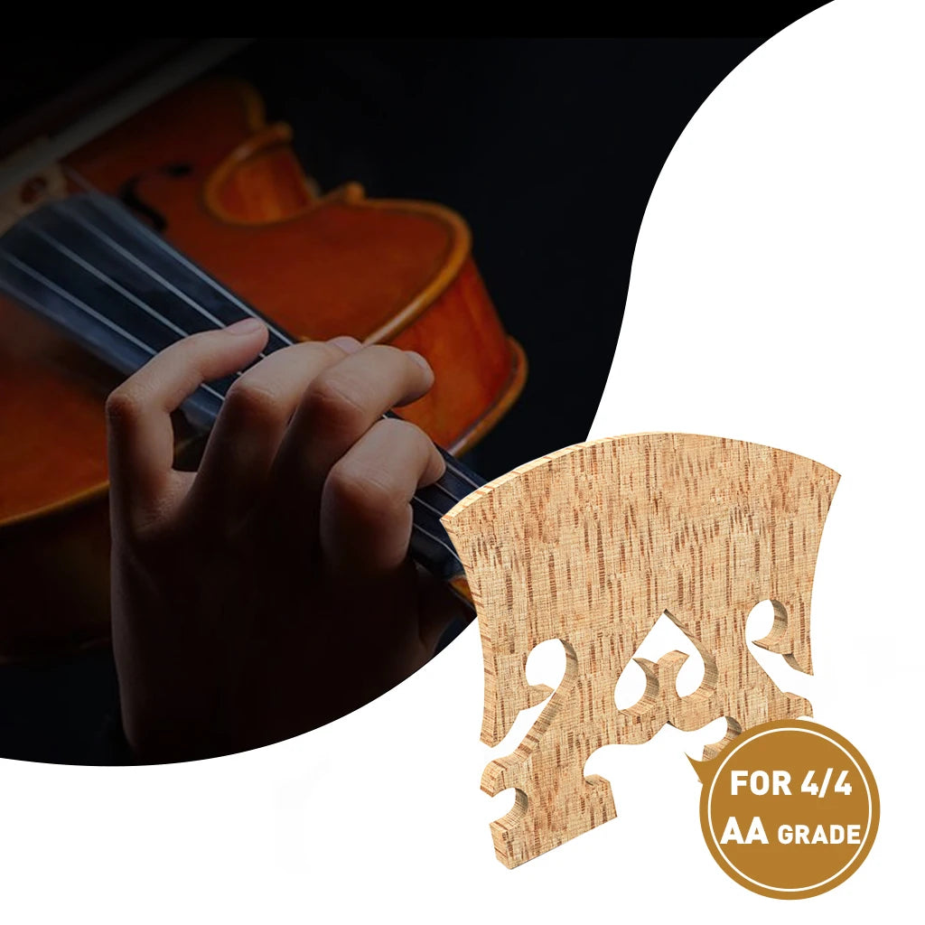 NAOMI Select Figured Violin Bridge Unslotted Semi Finished Bridge Air Dried AA Grade Maple With E Ebony Insert