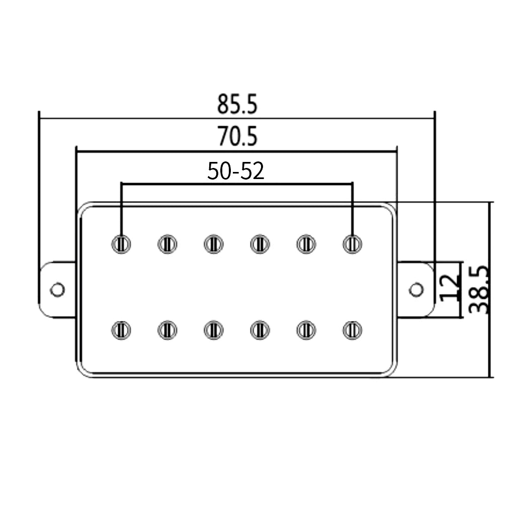 NAOMI 2pcs Chrome Humbucker Double Coil Pickups Neck&Bridge Set 12pcs Adjustable Screws Compatible With LP Style Electric Guitar