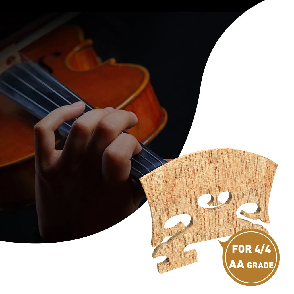 NAOMI Select Figured Violin Bridge Unslotted Semi Finished Bridge Air Dried AA Grade Maple With E Ebony Insert