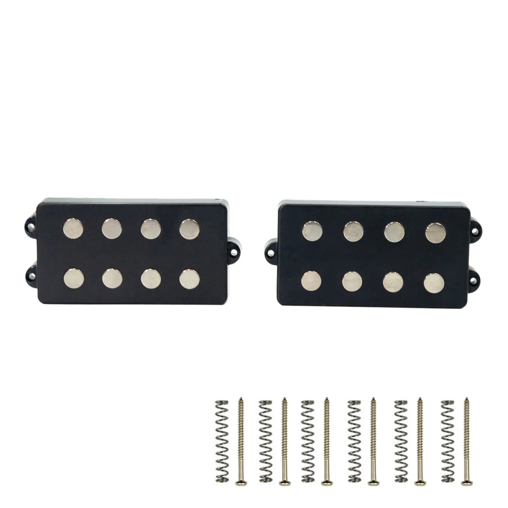 NAOMI 2 Pcs Electric Bass Pickups Humbucker Bridge Neck Pickup Set For 4 Strings Bass Coil Black Noiseless