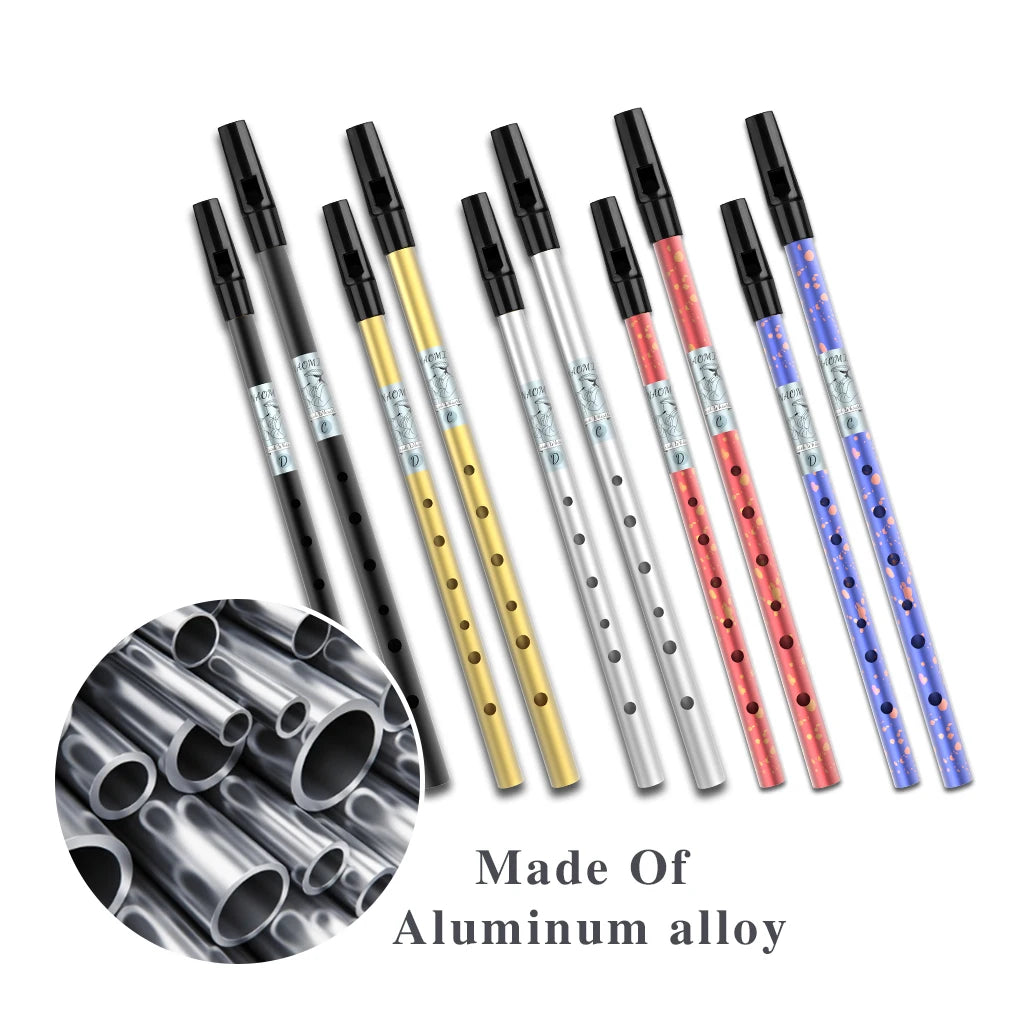 NAOMI Golden High C&D Irish Whistle Scottish Penny Whistle Aluminum Alloy Tube Tin Penny Whistle 6 Holes Flute