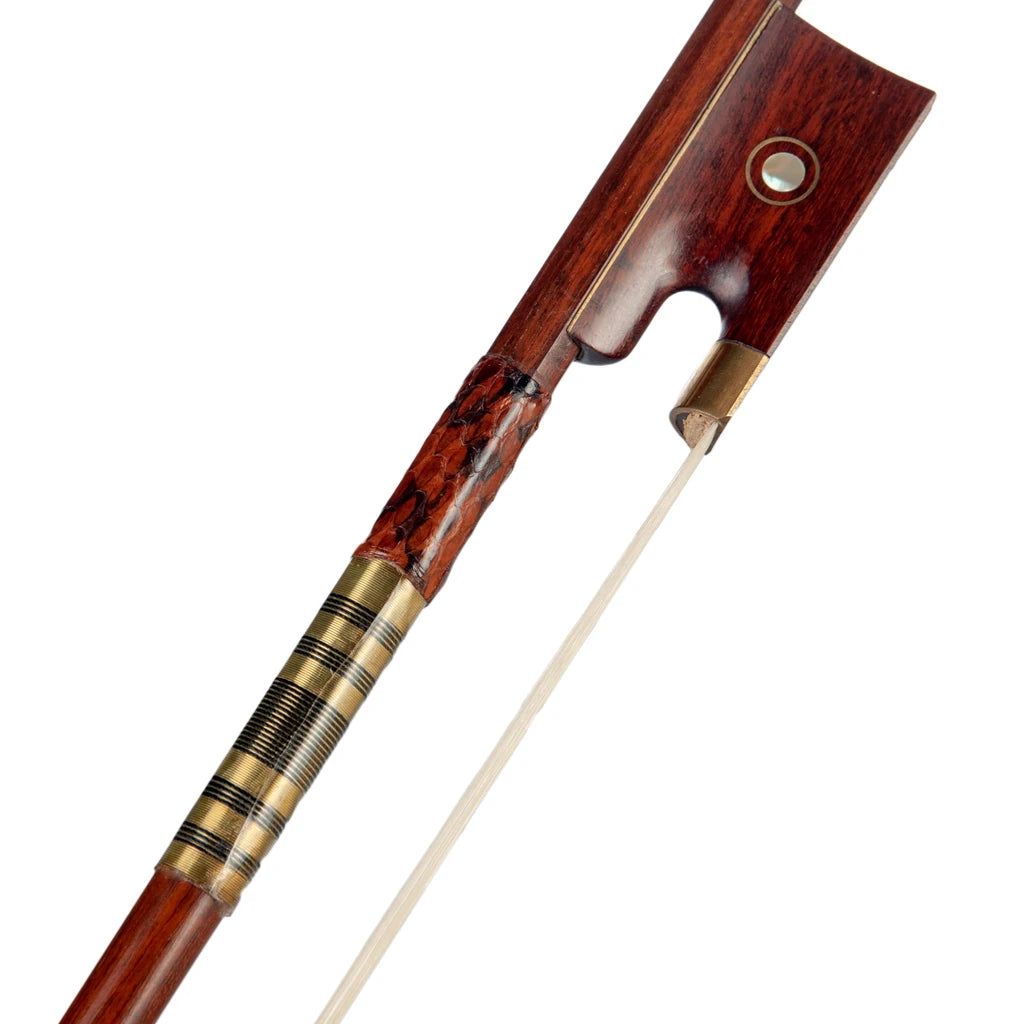 NAOMI Master Full Size 4/4 Violin/Fiddle Bow Pernambuco Level Snakewood Frog