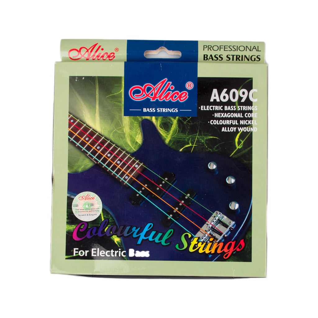 NAOMI Alice A609C Electric Bass Strings Hexagonal Core Colorful Nickel Alloy Wound 1-st 2-nd 3-rd 4-th Electric Bass Accessories