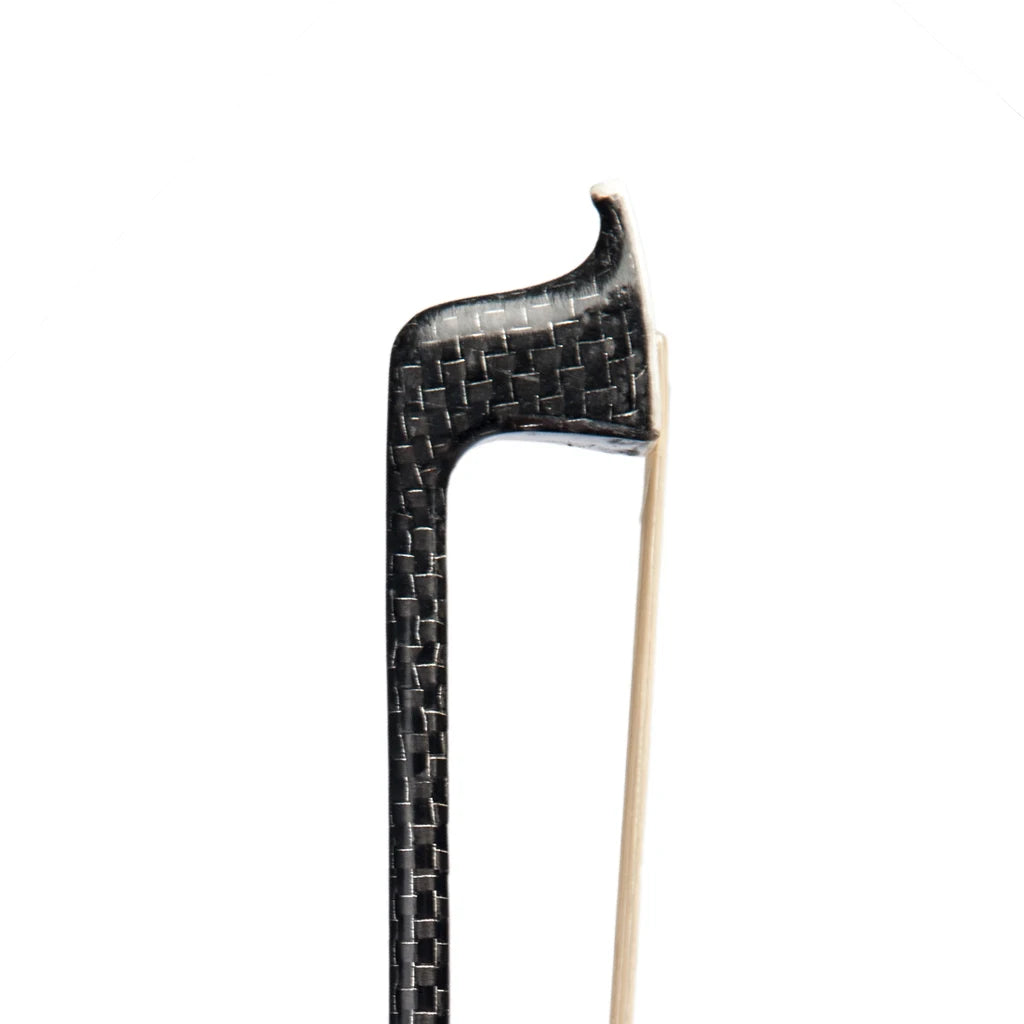 NAOMI Silver-braided Carbon Fiber Violin Bow Ebony Frog w/Parisian Eye Inlay Pure White Mongolia Horsehair
