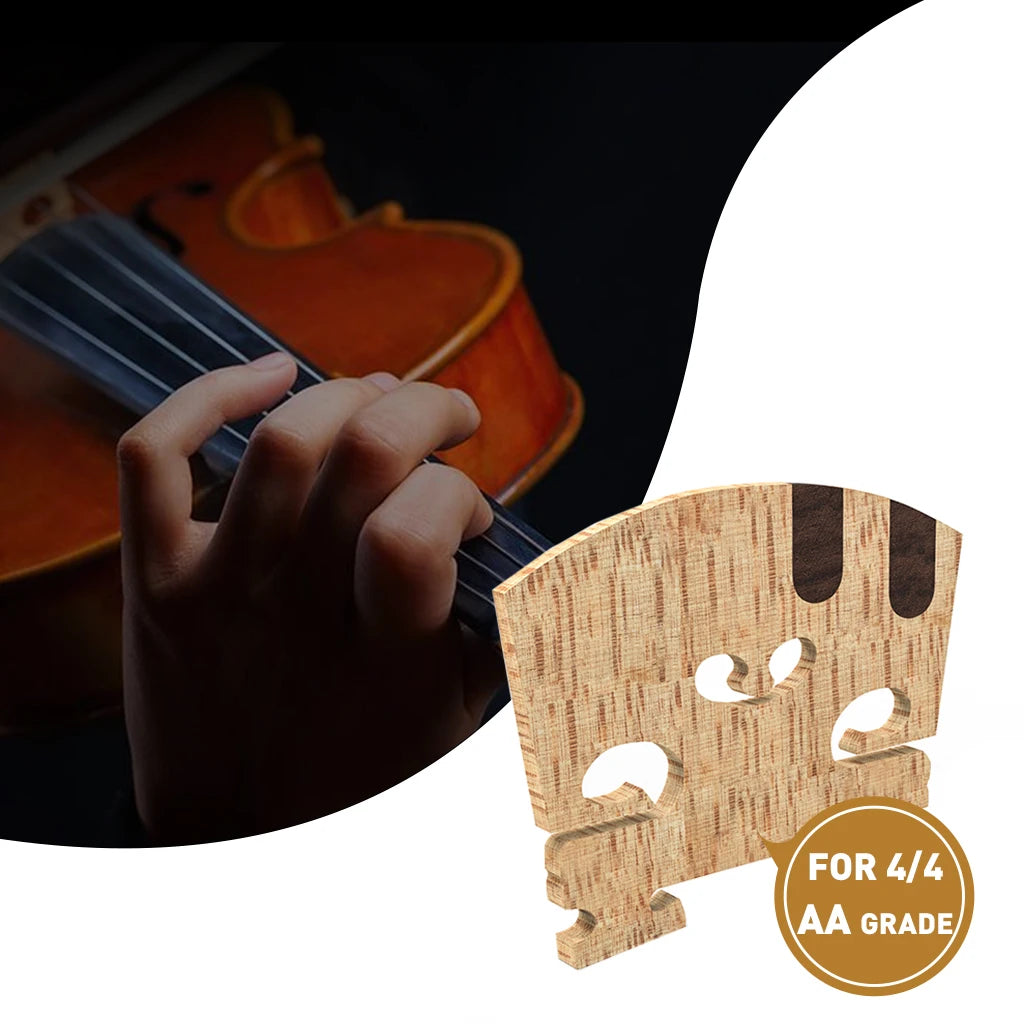 NAOMI Select Figured Violin Bridge Unslotted Semi Finished Bridge Air Dried AA Grade Maple With E Ebony Insert