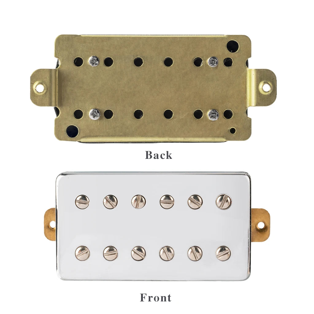 NAOMI 2pcs Chrome Humbucker Double Coil Pickups Neck&Bridge Set 12pcs Adjustable Screws Compatible With LP Style Electric Guitar