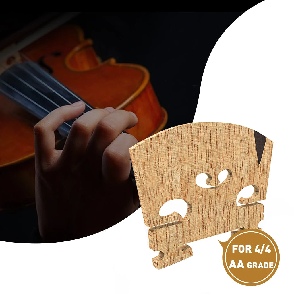 NAOMI Select Figured Violin Bridge Unslotted Semi Finished Bridge Air Dried AA Grade Maple With E Ebony Insert
