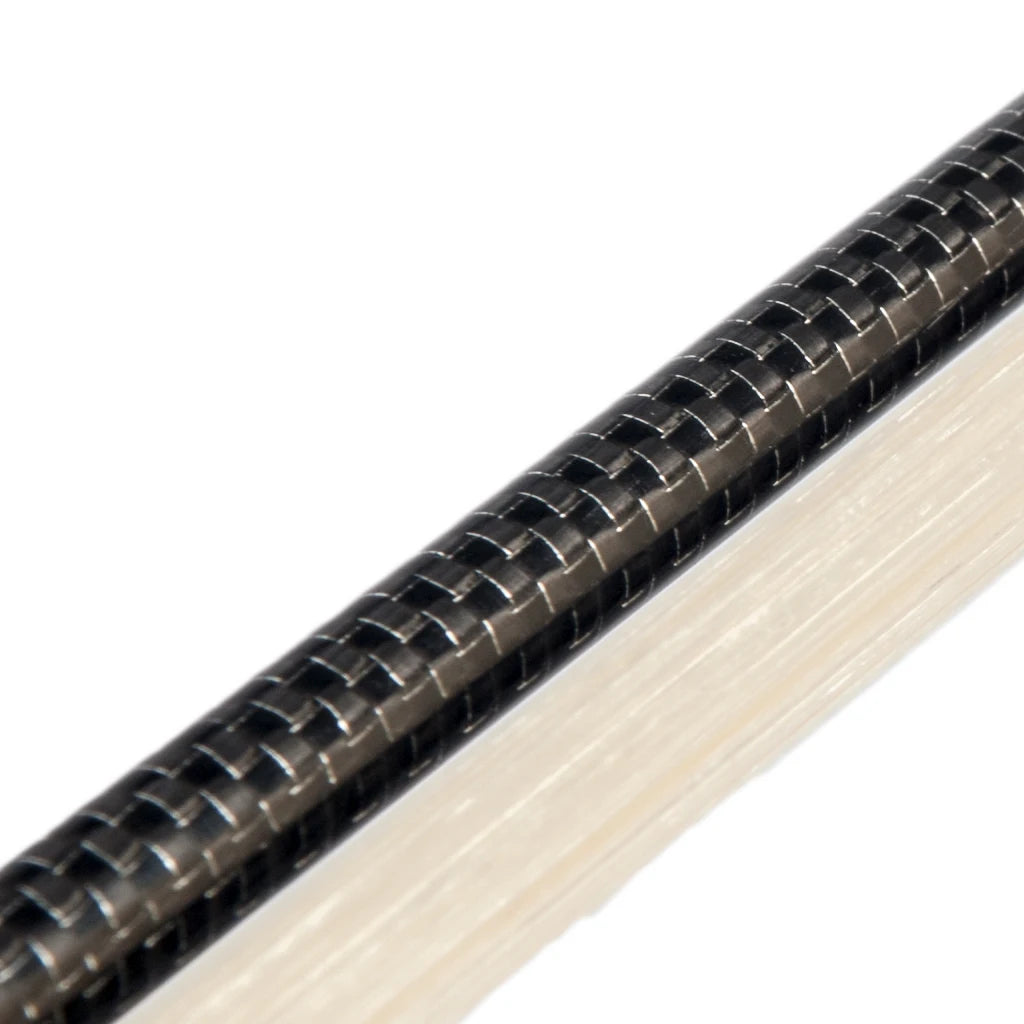 NAOMI Silver-braided Carbon Fiber Violin Bow Ebony Frog w/Parisian Eye Inlay Pure White Mongolia Horsehair