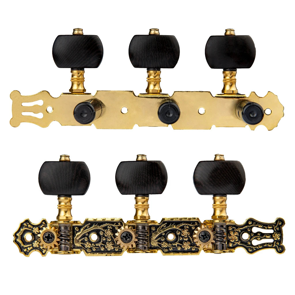 Alice 020HV Series Classical Guitar String Tuner Golden Plated Tuning Keys Machine Head Ebony Buttons Nice Flower Carved