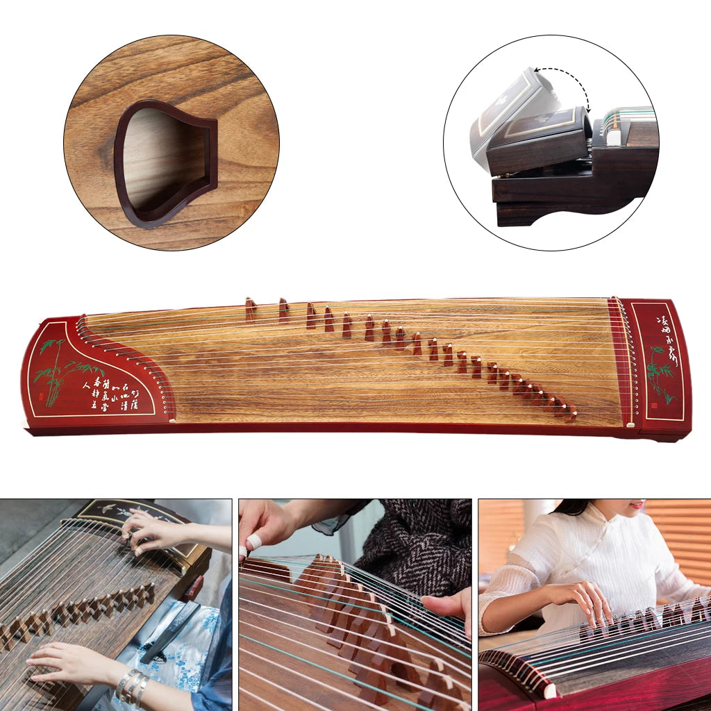 NAOMI Premium Quality 21 Strings 163cm Rosy Sandalwood Chinese String Instrument Guzheng Green Bamboo Carved For Practice