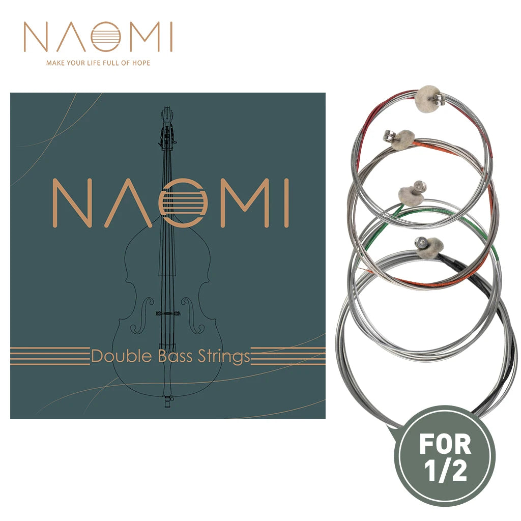 NAOMI 4pcs/set Upright Bass Strings Double Bass Strings 4/4 3/4 1/2 1/4 1/8 Size G D A E Contrabass Strings