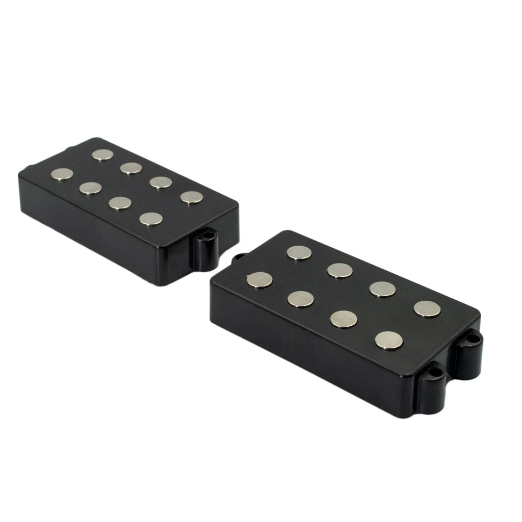 NAOMI 2 Pcs Electric Bass Pickups Humbucker Bridge Neck Pickup Set For 4 Strings Bass Coil Black Noiseless