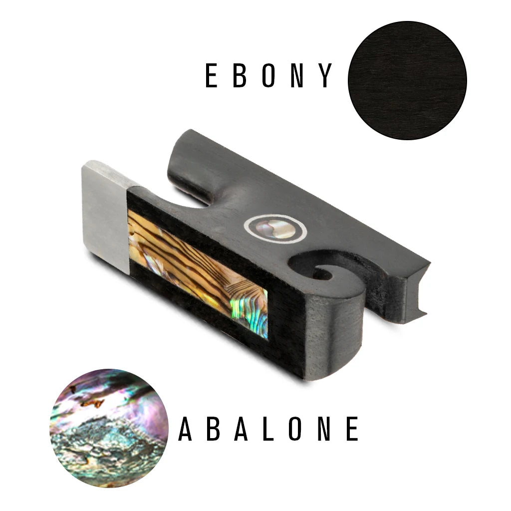 NAOMI Snail Tail Style Violin Bow Frog Ebony Ox horn Abalone Shell Inlay W/Screw Tip For Fiddle Pernambuco Violino Bow Parts