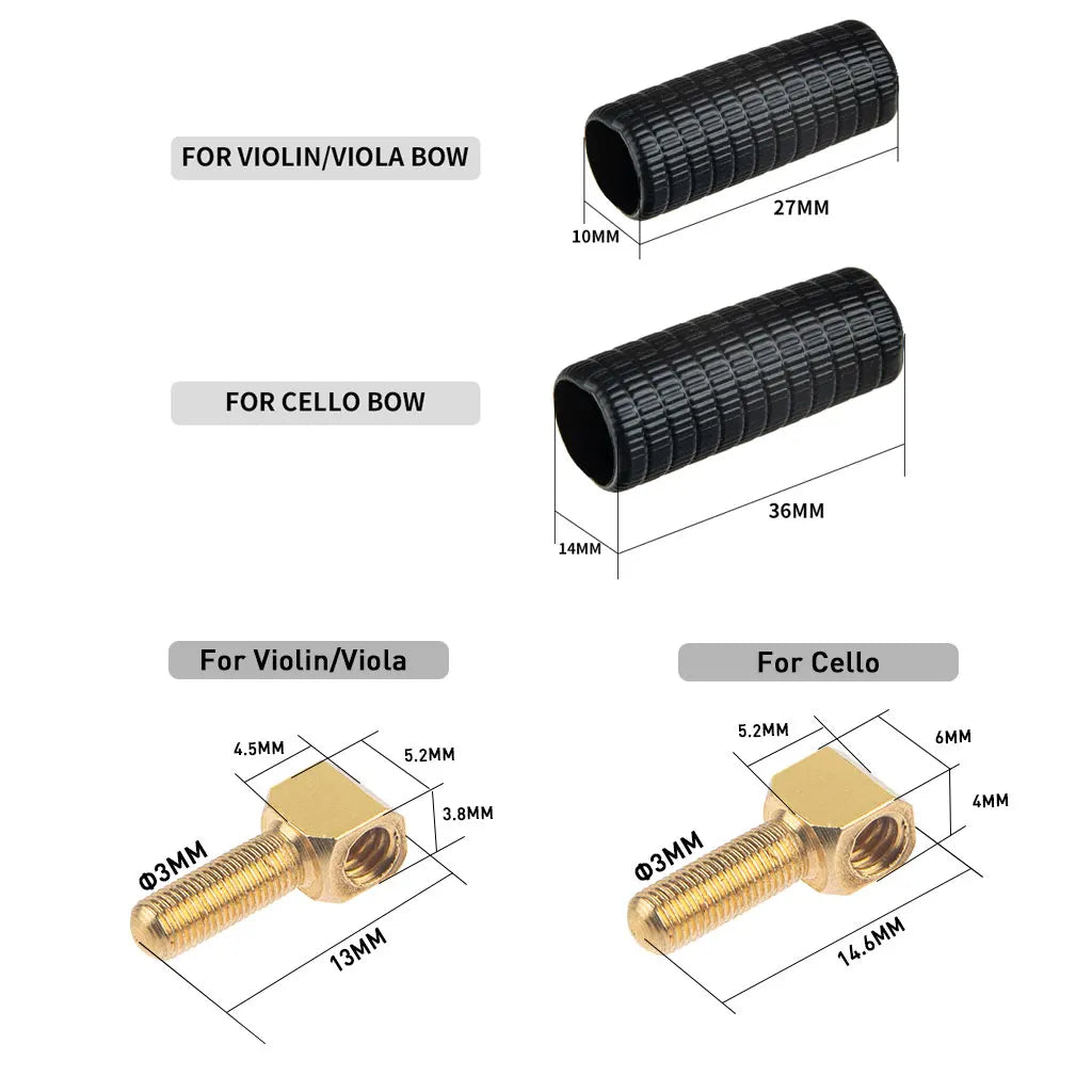 1 SET Violin Bow Tips Violin Frog Eyelet Ferrules Screws Leather Winding With Case Kit Replacement For Bow Luthiers Making