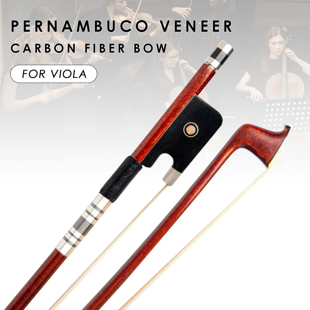 NAOMI Professional Hybrid Carbon Fiber VIOLA Bow Pernambuco Skin