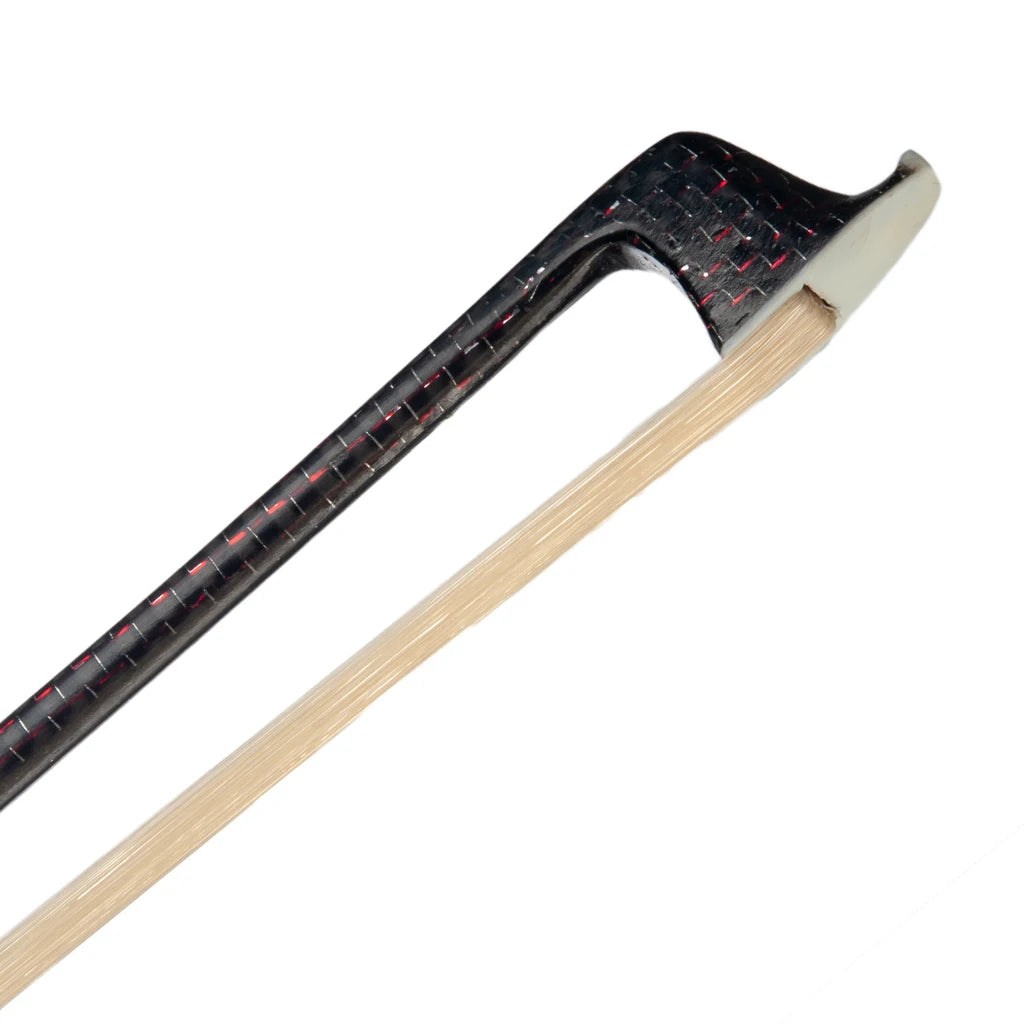 NAOMI 4/4 Carbon Fiber Violin Bow Red Silk Braided Ebony Frog
