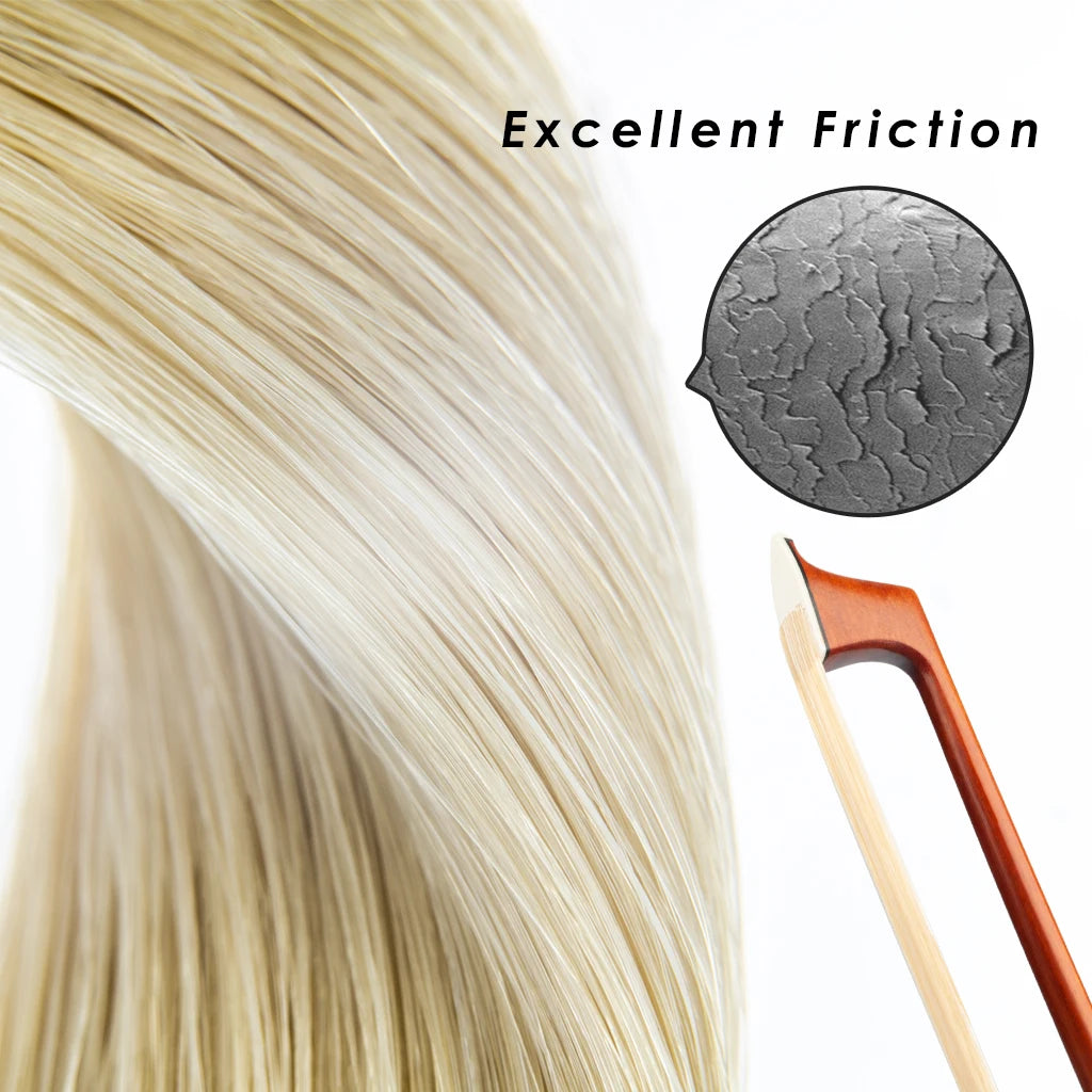 1 Hank Genuine Traditional Horse Hair Tail Hair Unbleached Natural Horsehair 80cm For Violin Viola Brazilwood Carbon Fiber Bow
