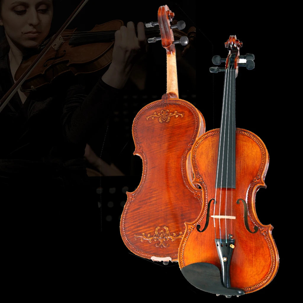NAOMI Violin Strad Style Fiddle Handmade Baroque Fiddle One Piece Bac