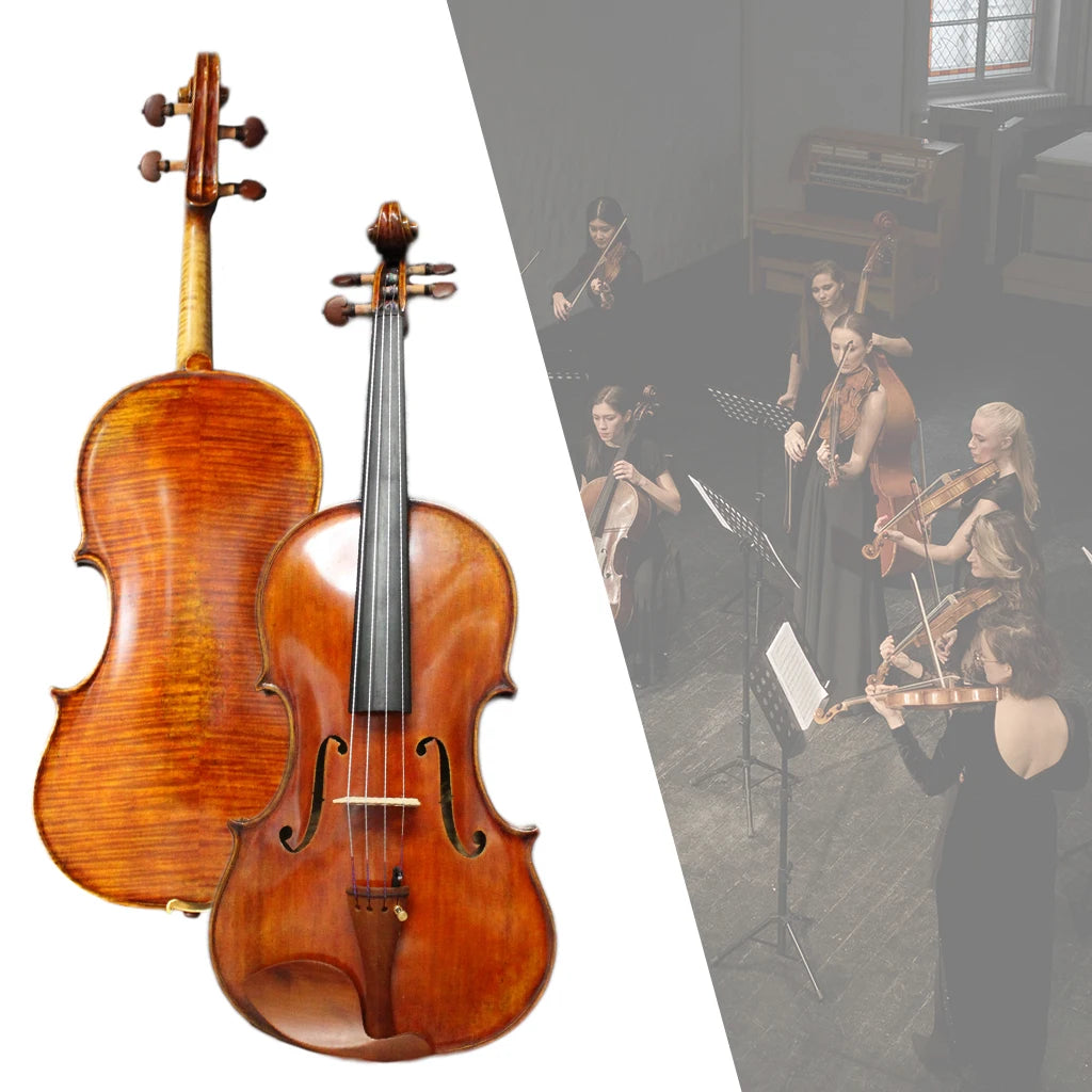 NAOMI Master Concert Acoustic Guarneri Del Gesu Violin European Spruce Maple Back